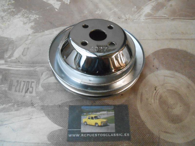 POLE38 POLEA BOMBA AGUA RENAULT 12 CROMADA, FAE 510-1 (144mm)