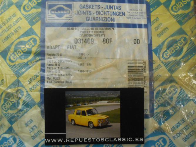 JM72 JUEGO JUNTAS CULATA FIAT REGATA, RITMO, UNO 1.3/1.5, REF. D31409-00