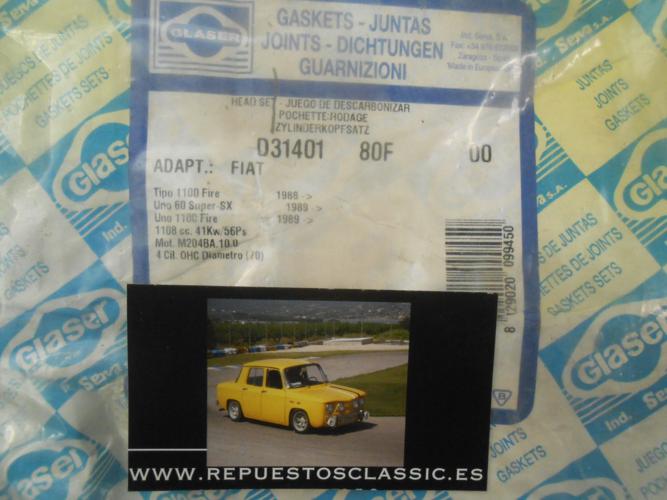 JM73 JUEGO JUNTAS CULATA FIAT PANDA, UNO, TIPO, LANCIA Y10 1.0/1.1, REF. D31401-00