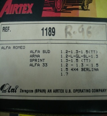 BA207 BOMBA AGUA ALFA ROMEO ,ALFA SUD,ARNA,SPRINT Y 33