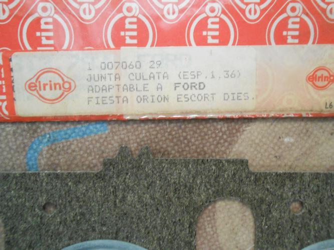 JM180 JUNTA CULATA FORD FIESTA, ESCORT, ORION 1.6D 84->89 (ESPESOR 1,36mm. 1 MUESCA)