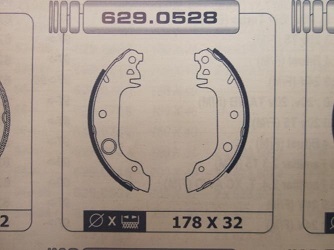 KT45-6087798 KIT FRENO TAMBOR TRASERO FORD FIESTA MKI 1.6 XR2 76->84 (TAMBOR 178x32mm. BOMBIN 19,05mm)