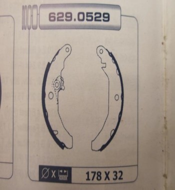 KT46-6087802 KIT FRENO TAMBOR TRASERO FORD FIESTA MKII 1.3 83->89 (TAMBOR 178x32mm. BOMBIN 17,46mm)