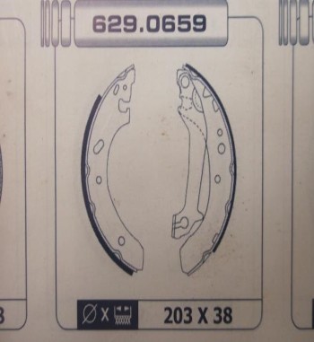 KT51-6088087 KIT FRENO TAMBOR TRASERO FORD ESCORT 1.3i, 1.4i 95-> (TAMBOR 203x38mm. BOMBIN 22,22mm)