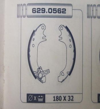 KT62-6087881 KIT FRENO TAMBOR TRASERO PEUGEOT 309 89->93 EXC. 1.9 GTI (TAMBOR 180x32mm. BOMBIN 20,64mm)
