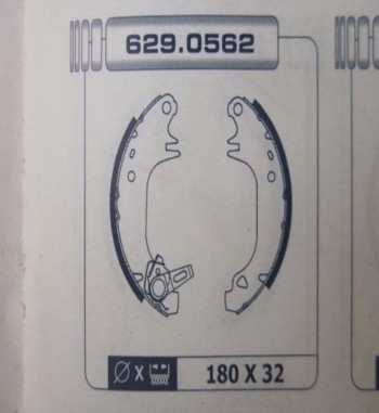 KT64-6087927 KIT FRENO TAMBOR TRASERO PEUGEOT 205 TODOS LOS MODELOS SIN SERVO (TAMBOR 180x32mm. BOMBIN 20,64mm)