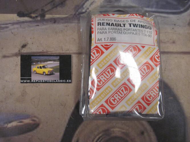 BAC40 17806 SOPORTES BASES DE APOYO PARA BACA-BARRAS DE TECHO CRUZ, RENAULT TWINGO (PARA BARRAS T-110)