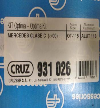 BAC47 931026 KIT OPTIMA SOPORTES FIJACION BACA-BARRAS DE TECHO CRUZ, MERCEDES CLASE C SEDAN 4p. 93>00