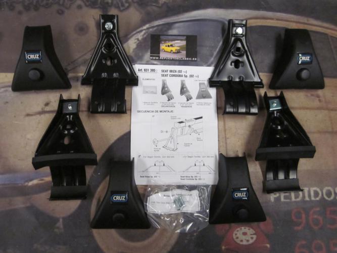 BAC55 931395 KIT OPTIMA SOPORTES FIJACION BACA-BARRAS DE TECHO CRUZ, SEAT IBIZA, CORDOBA 02> (PARA BARRAS OT-105, ALUT-108)