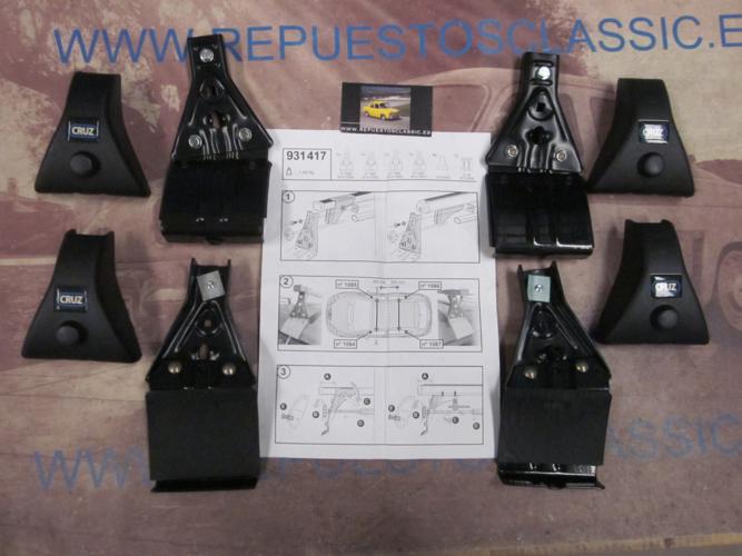 BAC59 931417 KIT OPTIMA SOPORTES FIJACION BACA-BARRAS DE TECHO CRUZ, SEAT LEON 05> (PARA BARRAS OT-115, ALUT-118)