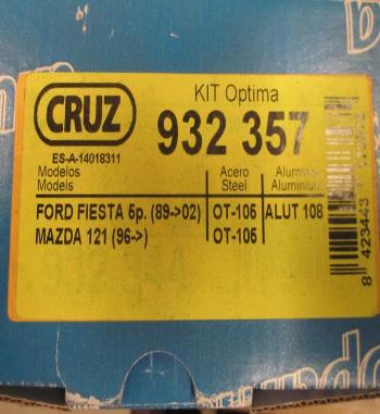 BAC66 932357 KIT OPTIMA SOPORTES FIJACION BACA-BARRAS DE TECHO CRUZ, FORD FIESTA 5p. 89>02, MAZDA 121 96> (PARA BARRAS OT-105)