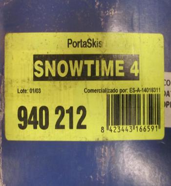 BAC73 940121 PORTASKIS SNOWTIME 4 CON ANTIRROBO BACA-BARRAS DE TECHO CRUZ