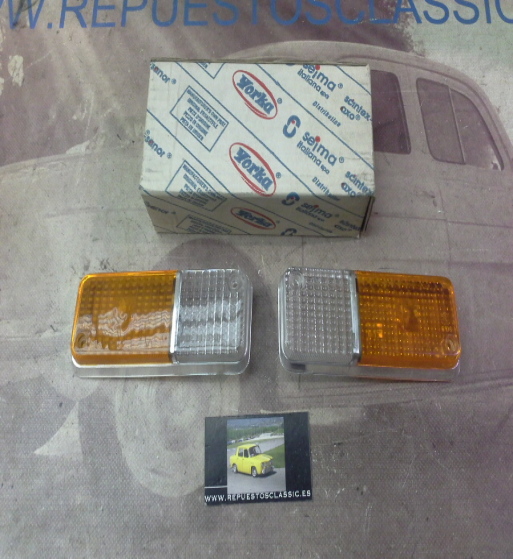 IRE400 JUEGO TULIPAS PILOTOS DELANTEROS RENAULT 12 SUPER , YORKA CROMADO