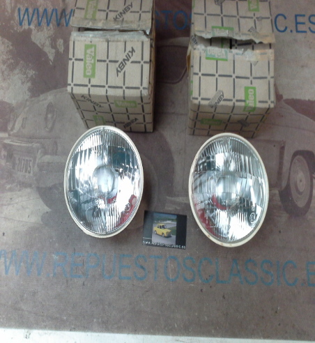 ISE55* JUEGO OPTICAS FAROS LUZ DE CRUCE KINBY FOCO EUROPEO SEAT 1500 BIFARO , 124 SPORT , DODGE DART 3700