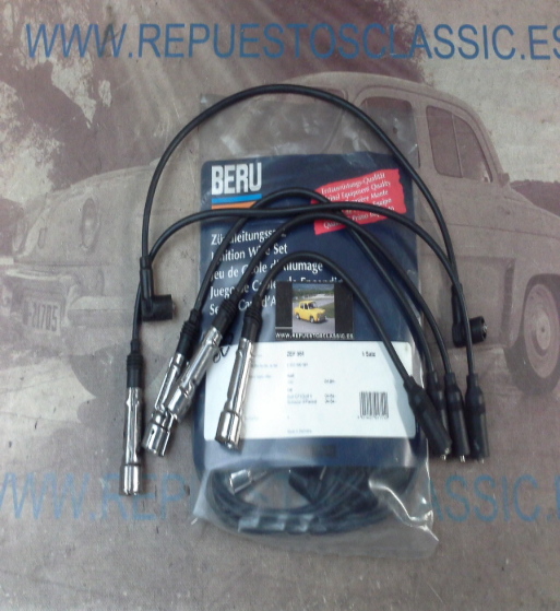 CB90 JUEGO CABLES DE BUJIAS BERU ZEF561 SEAT IBIZA/TOLEDO, AUDI 80/100, VOLKSWAGEN GOLF GTI, WARTBURG, REF. 0300890561