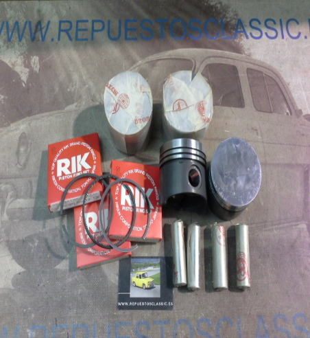 19* JUEGO PISTONES CON SEGMENTOS 75 mm RENAULT 14, PEUGEOT 104 1218 cc Y 1361 cc CABEZA PLANA