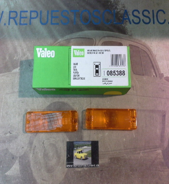 ISE783 P12 JUEGO TULIPAS PILOTOS INTERMITENTES DELANTEROS VOLKSWAGEN POLO, GOLF, DERBY 81->89, VALEO 085388
