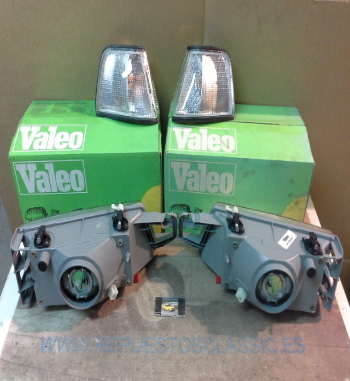 IFi66 JUEGO FAROS H4 CON PILOTO INTERMITENTE BLANCO FIAT TEMPRA 90->96, VALEO 084510/084511