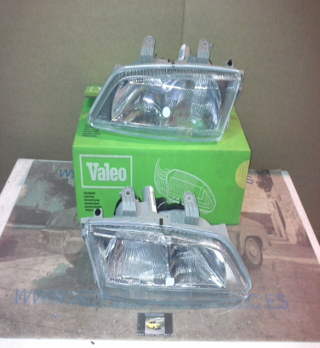 INI01 JUEGO FAROS H1+H1 NISSAN PRIMERA 96->99, VALEO 087910/087911 (REGULADOR ELECTRICO CON SERVOMOTOR)