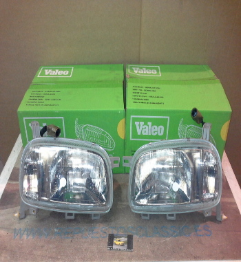 INI06 JUEGO FAROS H4 NISSAN MICRA 96->, VALEO 086774/086775 REGULADOR ELECTRICO (CON SERVOMOTOR)