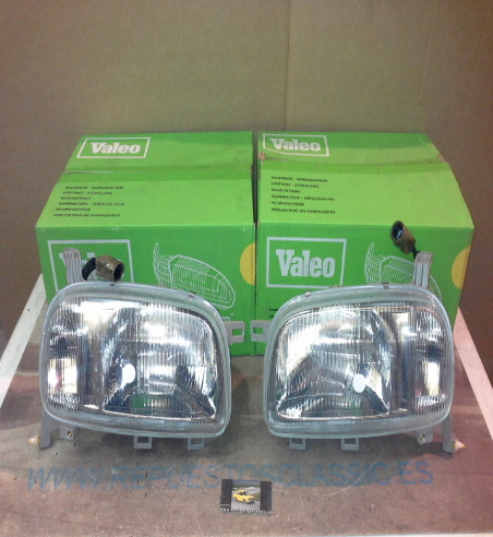 INI06 JUEGO FAROS H4 NISSAN MICRA 96->, VALEO 086774/086775 REGULADOR ELECTRICO (CON SERVOMOTOR)