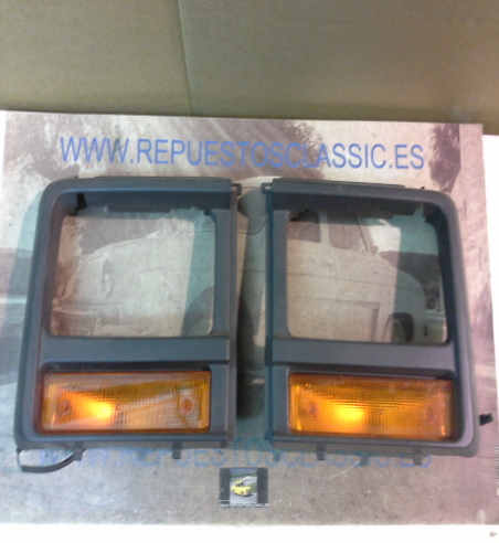 BI165 JUEGO BISELES EMBELLECEDORES FAROS FIAT DUCATO, PEUGEOT J5, ALFA ROMEO AR6, TALBOT EXPRESS 81-94 CON PILOTOS INTERMITENTES