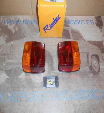 Pi640P2 JUEGO PILOTOS TRASEROS CON LUZ MATRICULA REMOLQUE, CARAVANA, TRACTOR (125x125mm)