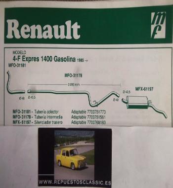 31178 P4 TUBERIA INTERMEDIA RENAULT EXPRESS 1,4 GASOLINA (85>)