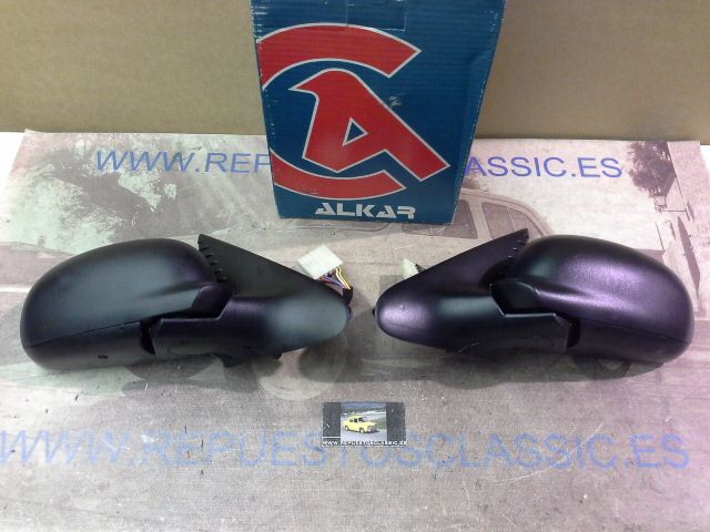 RET221 JUEGO RETROVISORES EXTERIORES PEUGEOT 406 96->04 ELECTRICOS, ALKAR 6125300-6136300