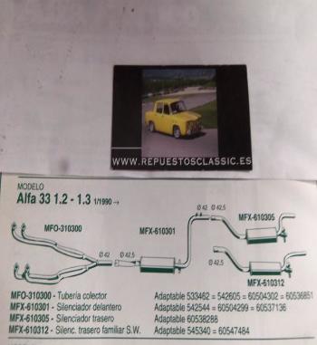 610305 P6 SILENCIOSO FINAL ALFA ROMEO 33 1,2  1,3 (1/90>)