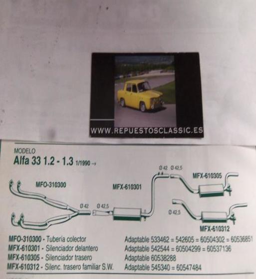 610305 P6 SILENCIOSO FINAL ALFA ROMEO 33 1,2  1,3 (1/90>)