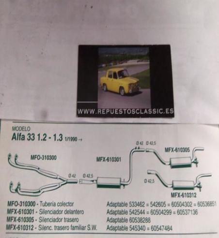 610305 P6 SILENCIOSO FINAL ALFA ROMEO 33 1,2  1,3 (1/90>)