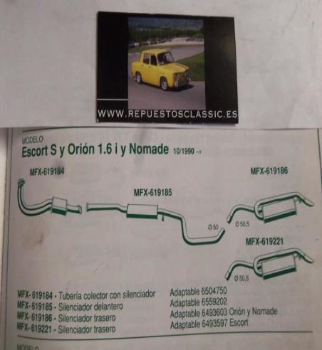 619221 P7 JA-I 02 SILENCIOSO FINAL FORD ESCORT,ORION 1.6I (90>)