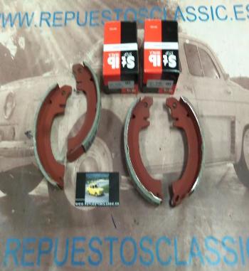 Z111* JUEGO ZAPATAS DE FRENO CON BOMBINES DELANTEROS RENAULT 4CV