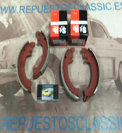 Z111* JUEGO ZAPATAS DE FRENO CON BOMBINES DELANTEROS RENAULT 4CV
