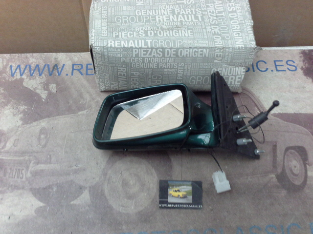 RET340P4 RETROVISOR EXTERIOR IZQUIERDO RENAULT 21 86-> CON SONDA, REG. MANUAL (PINTADO VERDE)