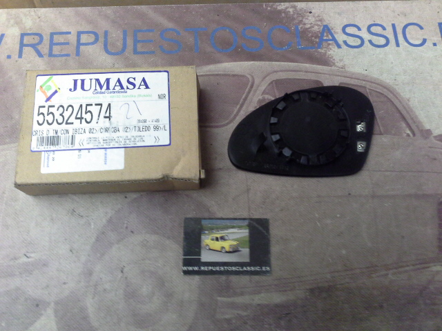 RET438P1 CRISTAL ESPEJO RETROVISOR EXTERIOR DERECHO TERMICO SEAT IBIZA, CORDOBA 02-> TOLEDO, LEON 99-> 55324574