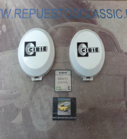 170P8 JUEGO TAPAS DE FAROS LARGO ALCANCE ANTINIEBLAS REDONDOS IODE 40 CIBIE 061515
