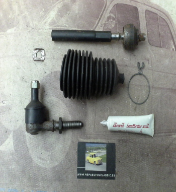 ROT186 CONJUNTO COMPLETO ROTULA AXIAL DIRECCION RENAULT 12, 18, 20, 25, FUEGO, ALPINE  ( ROTULA, AXIAL190mm, GRASA ESPECIAL Y F