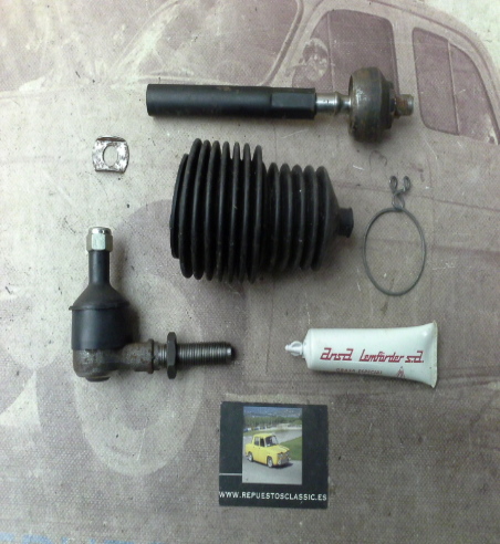 ROT186 CONJUNTO COMPLETO ROTULA AXIAL DIRECCION RENAULT 12, 18, 20, 25, FUEGO, ALPINE  ( ROTULA, AXIAL190mm, GRASA ESPECIAL Y F