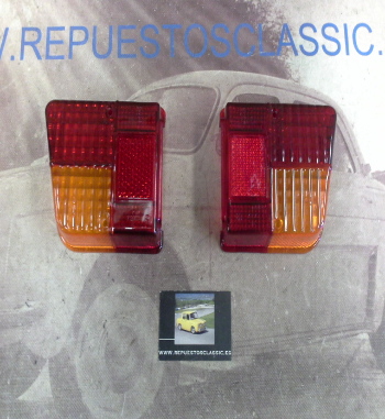 Li56 JUEGO TULIPAS PILOTOS TRASEROS CITROEN 2CV MODERNO CON LUZ MATRICULA