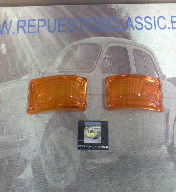 Li58 JUEGO TULIPAS PILOTOS DELANTEROS SIMCA 1000 2ª SERIE COLOR AMBAR