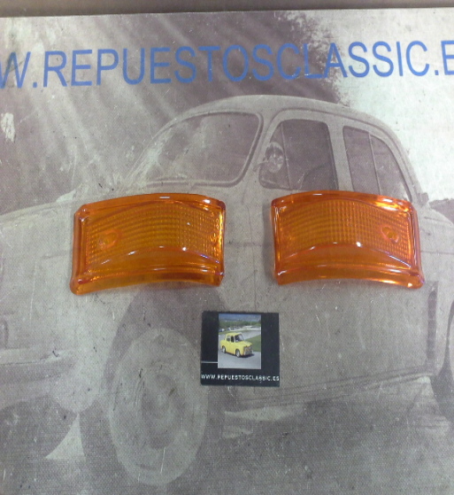 Li58 JUEGO TULIPAS PILOTOS DELANTEROS SIMCA 1000 2ª SERIE COLOR AMBAR