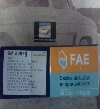 CB137P1 JUEGO CABLES DE BUJIAS FAE 83979 SEAT IBIZA, CORDOBA, TOLEDO  VOLKSWAGEN GOLF, CORRADO 1.6/1.8/2.0 GTI/G60