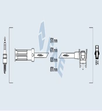 CB146P1 JUEGO CABLES DE BUJIAS FAE 85110 FORD FIESTA 1.6 TURBO/XR2i, ESCORT, ORION 1.3/1.4/1.6 90->