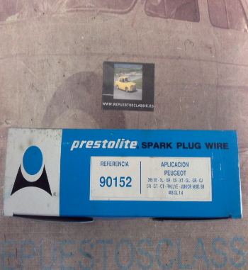 CB156P1 JUEGO CABLES DE BUJIAS PEUGEOT 205 RALLYE, XE, XL, XR, XS, XT, GL, GR, SR, GT, JUNIOR 88->, 405 GL 1.4, PRESTOLITE 90152