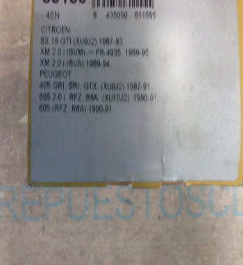 CB161P1 JUEGO CABLES DE BUJIAS CITROEN BX 1.9 GTI, XM 2.0i (BVM/BVA) PEUGEOT 405 1.9 SRI, 605 2.0i