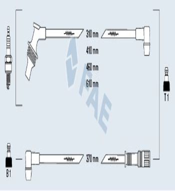CB171P1 JUEGO CABLES DE BUJIAS FAE 85210 RENAULT 19, CLIO 1.8 RSI/RTI/RN/RT/S (F3P-700/704) 90->