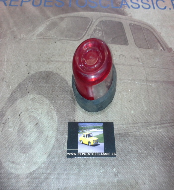 PI475*P2 PILOTO REDONDO ROJO CON CATADIOPTRICO Y LUZ MATRICULA CAMION REMOLQUE TRACTOR CARAVANA MEDIDAS 85x60mm TULIPA 80mm