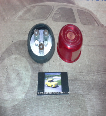 PI475*P2 PILOTO REDONDO ROJO CON CATADIOPTRICO Y LUZ MATRICULA CAMION REMOLQUE TRACTOR CARAVANA MEDIDAS 85x60mm TULIPA 80mm